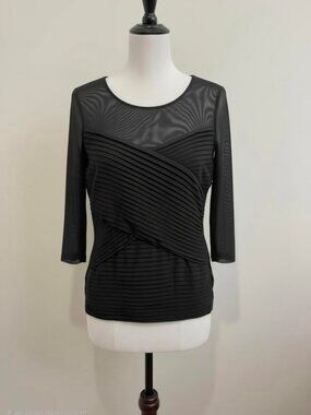 Elegant Black Mesh with Pleating Top